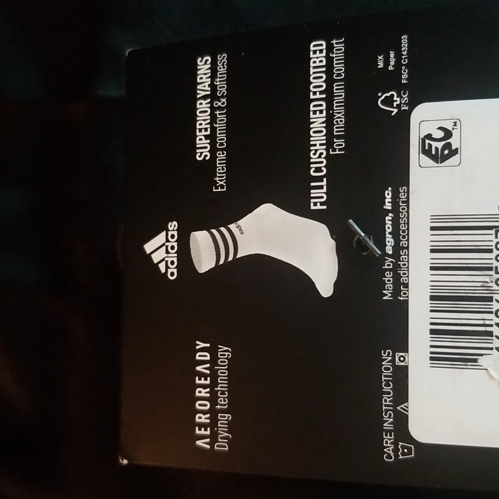 Adidas 3 pack crew socks sz. 5-10 black & gray - Picture 5 of 11